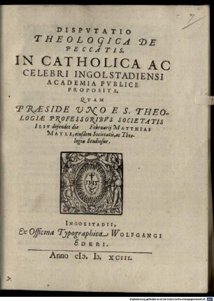 Disp. theol. de peccatis