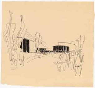 Stadthalle und Stadttheater, Siegen: Perspektivische Ansicht