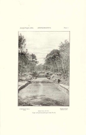 Plate +. Anurádhapura. Toluvila ruins. View of south quadrangle from north.