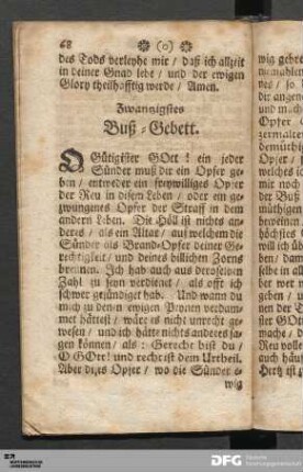 Zwantzigstes Buß-Gebett.