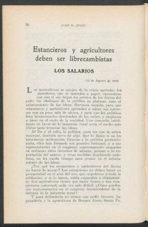 Estancieros y agricultores deben ser librecambistas. - Los salarios