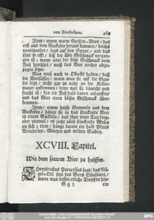 XCVIII. Capitel. Wie dem sauren Bier zu helffen.