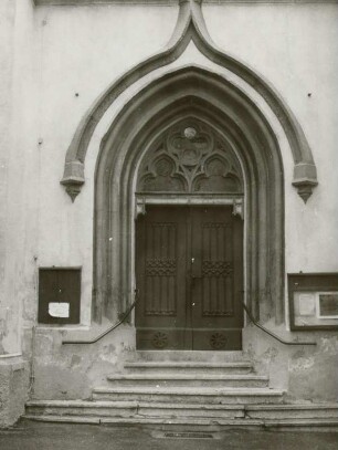 Oberwiesenthal, Stadtkirche : Oberwiesenthal. Stadtkirche (1863/1866, K. Wendler). Hauptportal