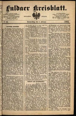 Ausgabe vom Donnerstag, den 05. Februar 1885.