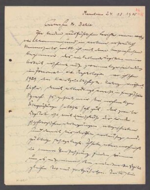 [Brief von Otto Selz an Julius Bahle vom 24. Oktober 1935]