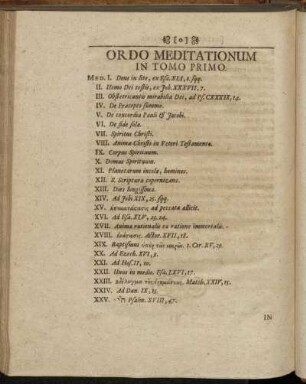 Ordo Meditationum in Tomo Primo. - In Tomo Secundo.