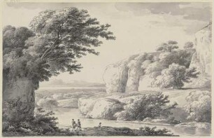 Flußlandschaft mit steilen Felsen