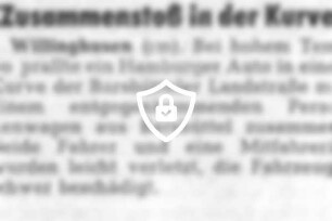Zusammenstoß in der Kurve
