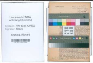Entnazifizierung Richard Krefting , geb. 29.08.1891 (Kaufm.Angestellter)