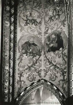 Haendel, Ernst. Dekorative Wandmalerei mit Apostelmedaillons. Wachsfarbe. Um 1875/1880. Meißen: Albrechtsburg, Kapelle am Großen Saal