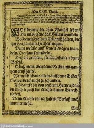 Der CXIX. Psalm