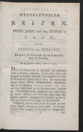 Frans Jansz van der Heiden's togt, van Batavia na Bengale; ...