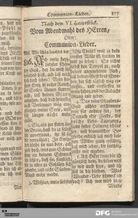 Vom Abendmahl des HErren, Oder: Communion-Lieder.