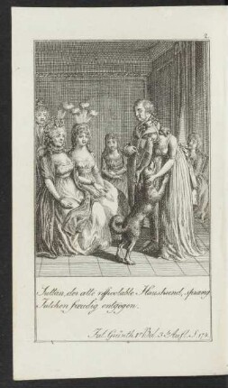 [Illustration:] 2. Sultan, der alte respectable Haushund, sprang Julchen freudig entgegen. ...