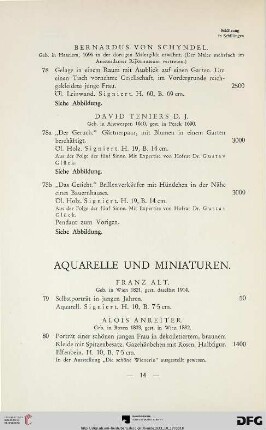Aquarelle und Miniaturen (Nr. 79-89)