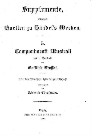 Componimenti musicali : per il cembalo