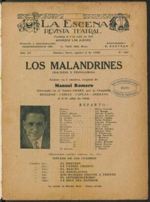 Los malandrines : (bacanes y pistoleros) ; sainete en 7 cuadros