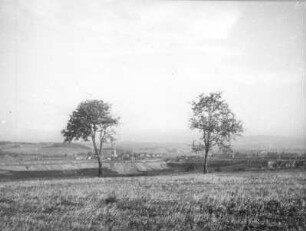 Braunkohlentagebau Hirschfelde (Kopalnia Turoszów), östlich der Lausitzer Neiße; seit 1945 Polen. Ansicht des Tagebaugeländes von einem Hügel östlich der Neiße gegen Hirschfelde (links) und Türchau