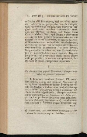 §. 1. De divisionibus populi Slavonici, ejusque ordinibus in populari imperio