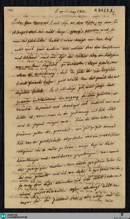 Brief von Joseph Freiherr von Laßberg an Emil Braun vom 10.05.1831 - K 3123,56,2