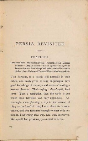 Persia revisited '(1895)' : with remarks on H.I.M Mozuffer-ed-din Shah and the present situation in Persia (1896)