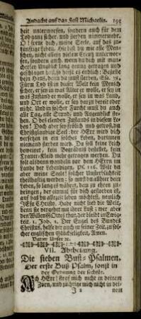 VII. Abtheilung. Die sieben Buß-Psalmen.