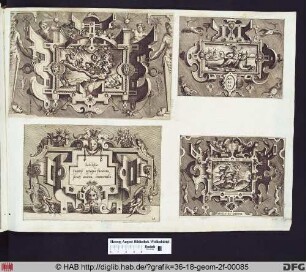 unten rechts: Kartusche mit Darstellung von Apollo und Daphne.
