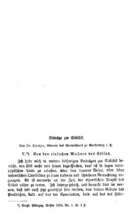 Beiträge zur Stilistik