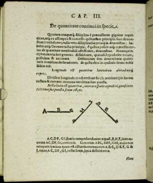 Cap. III. De quantitate continua in specie.