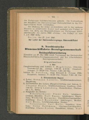9. Norddeutsche Binnenschiffahrts-Berufsgenossenschaft