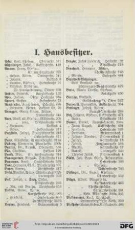 I. Hausbesitzer