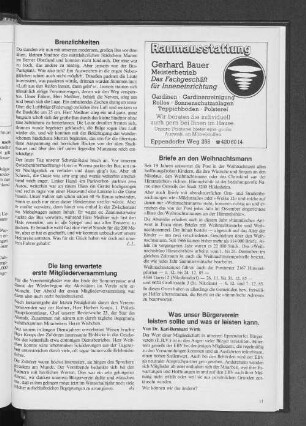 Was unser Bürgerverein leisten sollte und was er leisten kann.