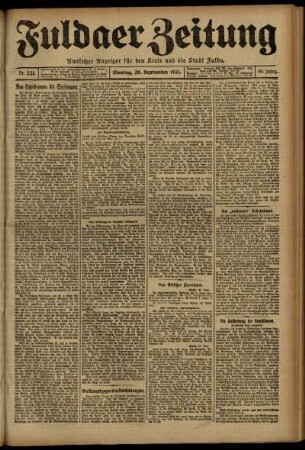 Ausgabe vom Montag, den 26. September 1921.