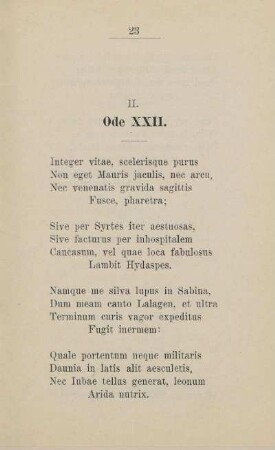 II. Ode. XXII