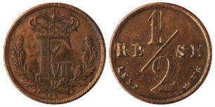 1/2 Rigsbankskilling, Dänemark: Frederik VII. (1848-1863)