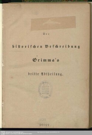3: Die Stadt Grimma im Königreiche Sachsen