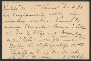Brief an Karl Klindworth : 03.01.1904