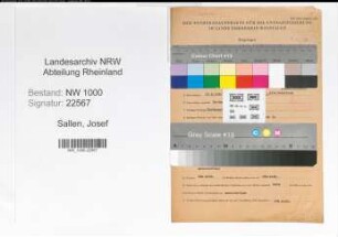 Entnazifizierung Josef Sallen, geb. 12.08.1890 (Lehrer)
