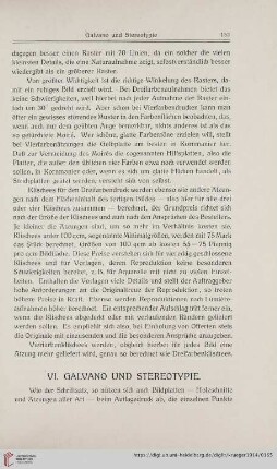 VI. Galvano und Stereotypie