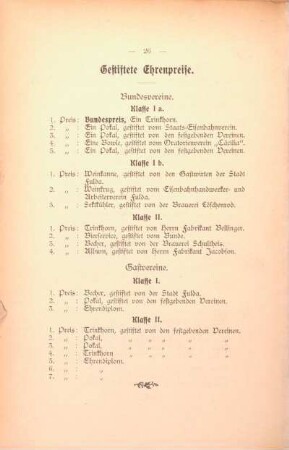 Gestiftete Ehrenpreise.