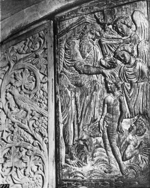 Ravenna, Dom, Thron des Maximilian, Relief