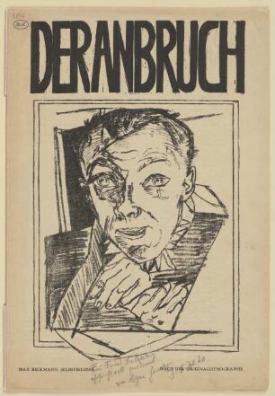 "Der Anbruch" II, Heft 8/9, Juni 1920; mit 4 verkleinerten photolithographischen Reproduktionen nach "Die Hölle" (unvollständig)