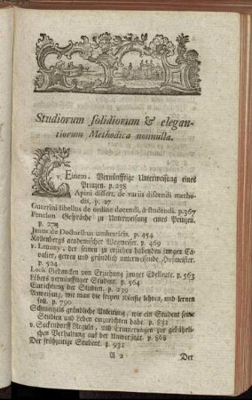 Studiorum solidiorum & elegantiorum Methodica nonnulla. - Miscellanea Politico-Critica.
