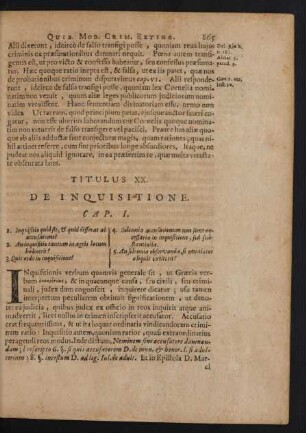 Titulus XX. De Inquisitione.