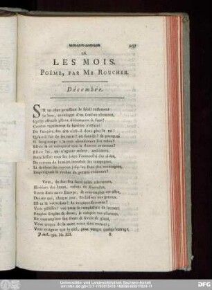 Les Mois. Poême, Par Mr. Roucher. Décembre.