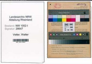 Entnazifizierung Walter Vetter, geb. 13.06.1902 (Sachbearbeiter)