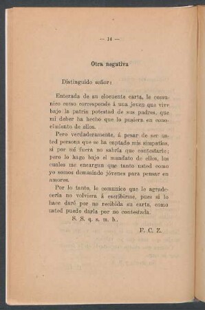 Otra negativa
