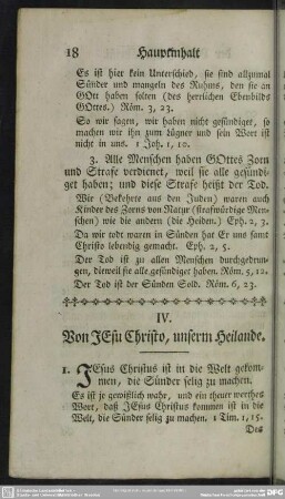 IV. Von Jesu Christo, unserm Heilande