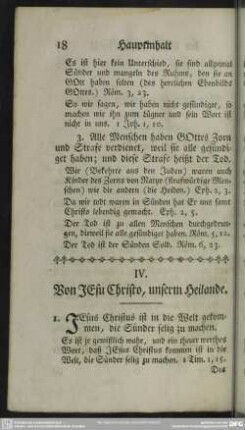 IV. Von Jesu Christo, unserm Heilande