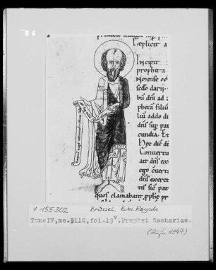 Ms 9110, fol. 19v: Prophet Zacharias